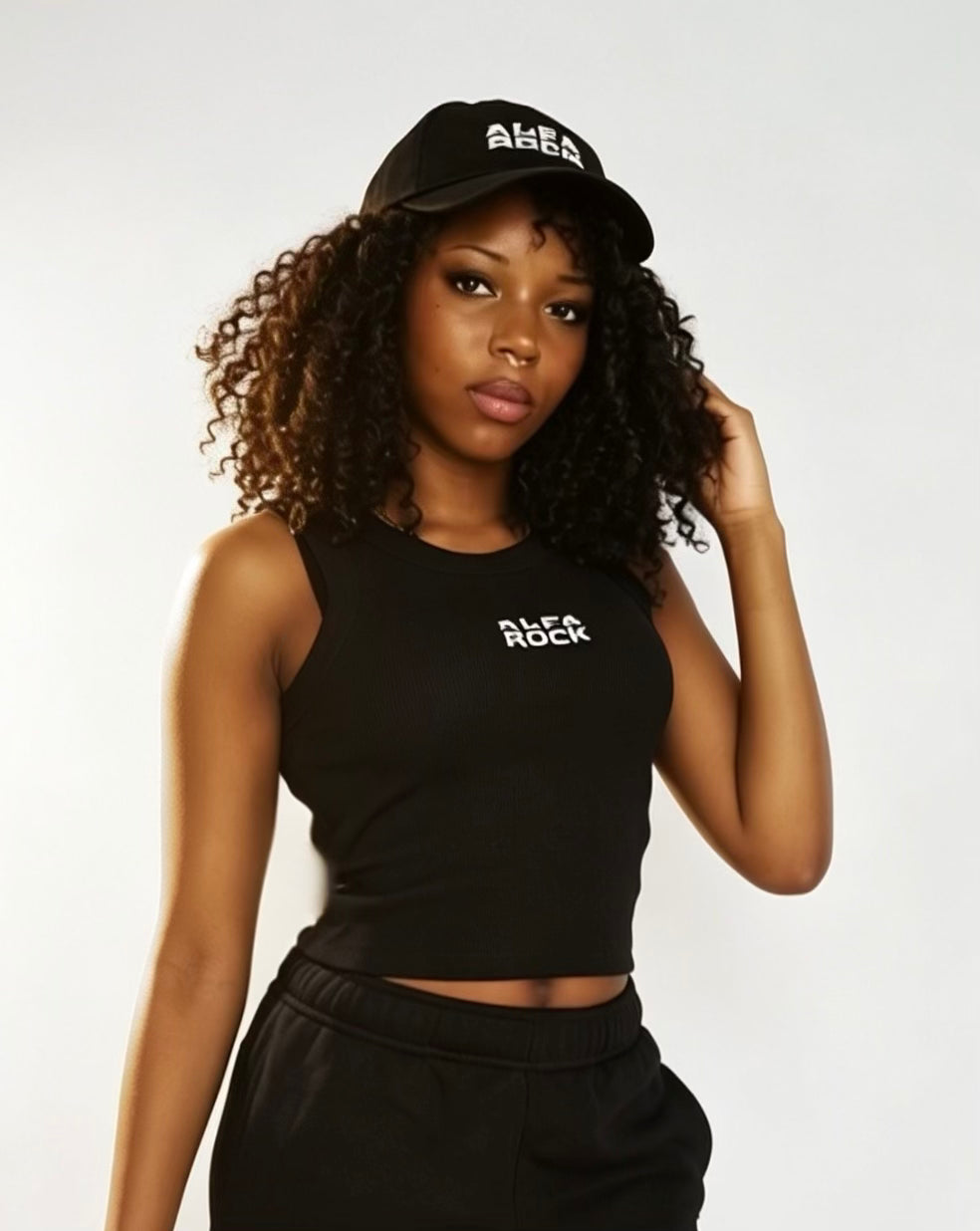 Ribbed Classic Crop Tank Top in Black