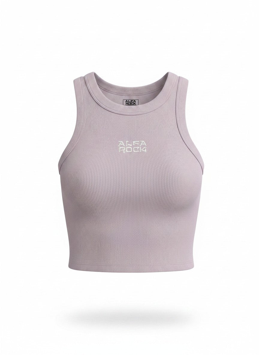 Ribbed Classic Crop Tank Top in Orchid