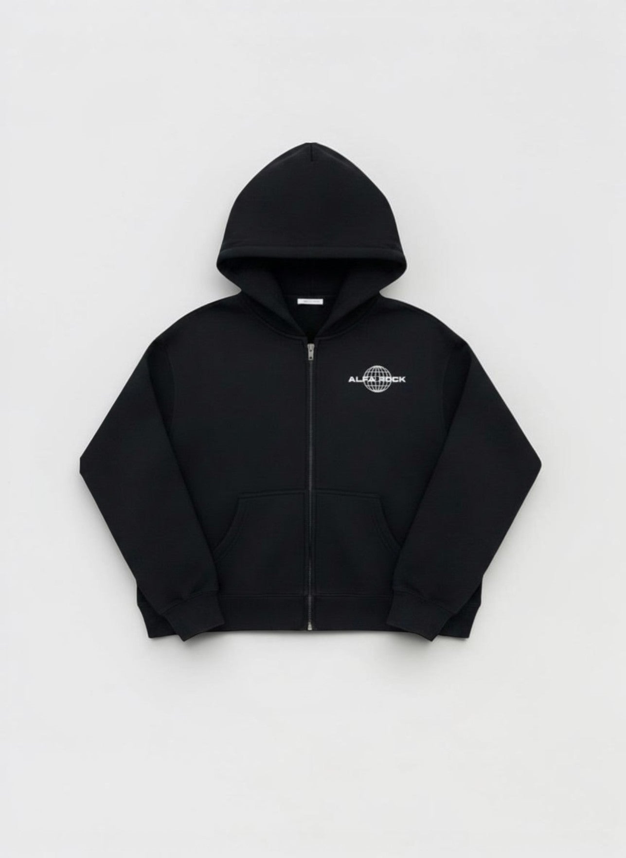 Stargazer Zip-Up Hoodie in Black