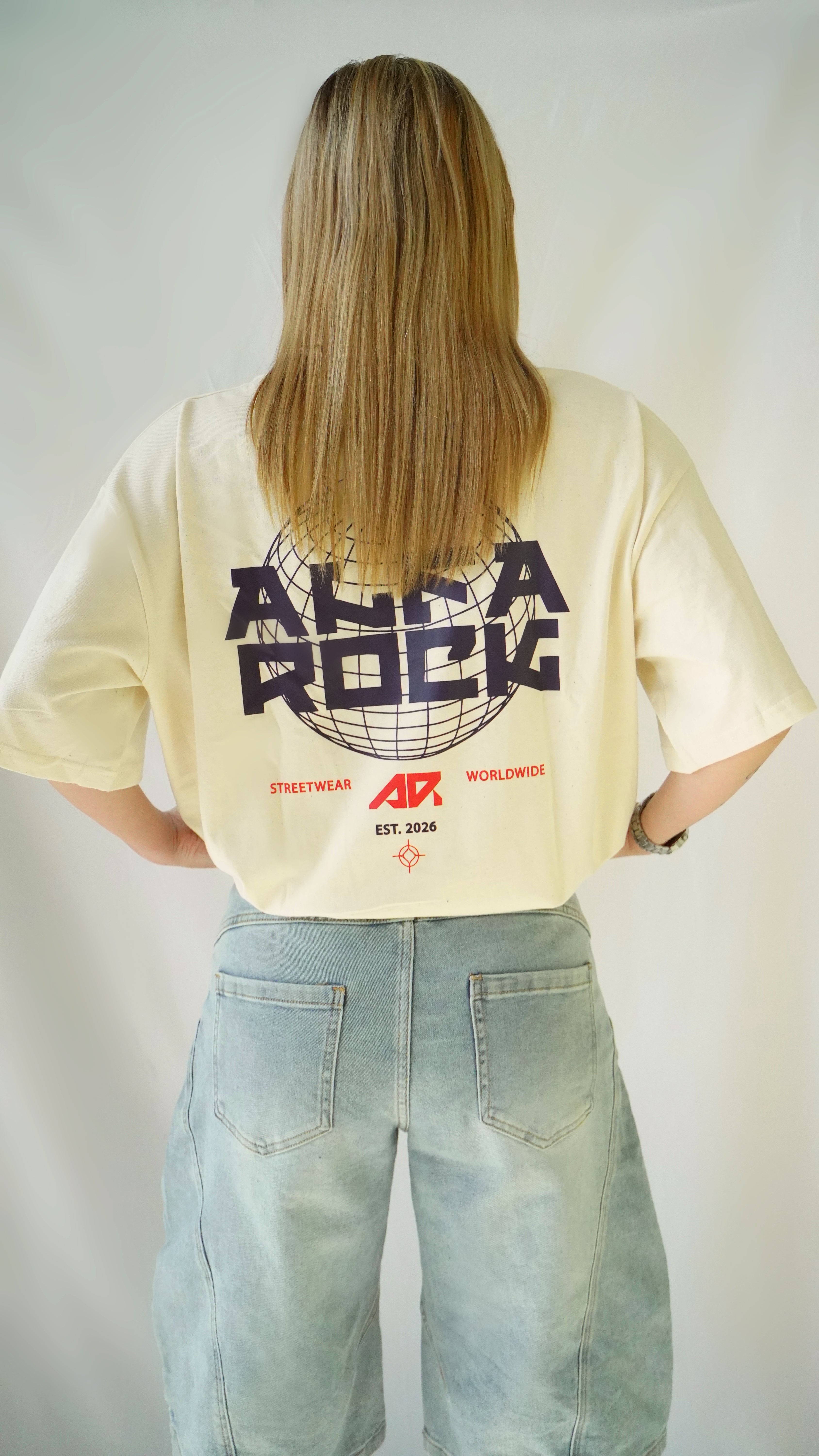 Around The World Oversized Tee in Butter
