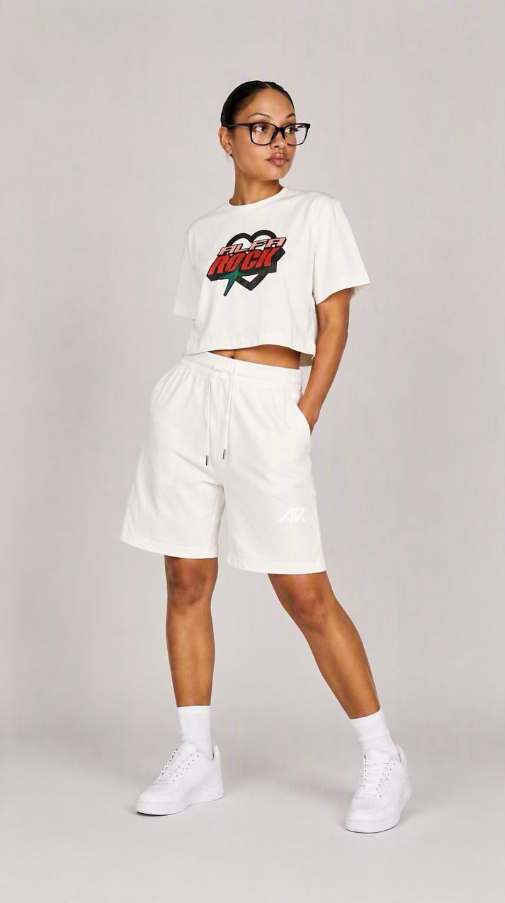 Heartstopper Crop Tee in Cream