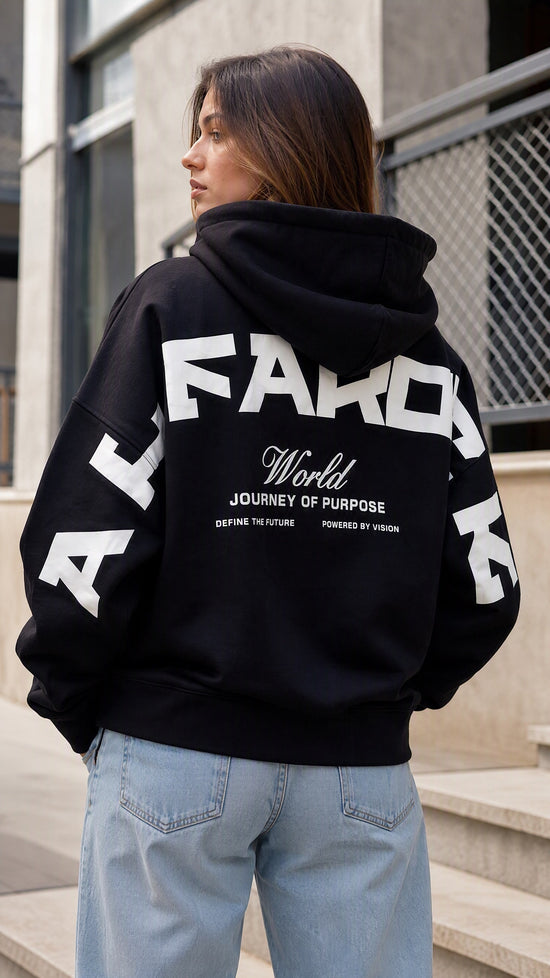 Journey of Purpose No Zip Hoodie in Black