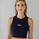 Ribbed Classic Crop Tank Top in Navy