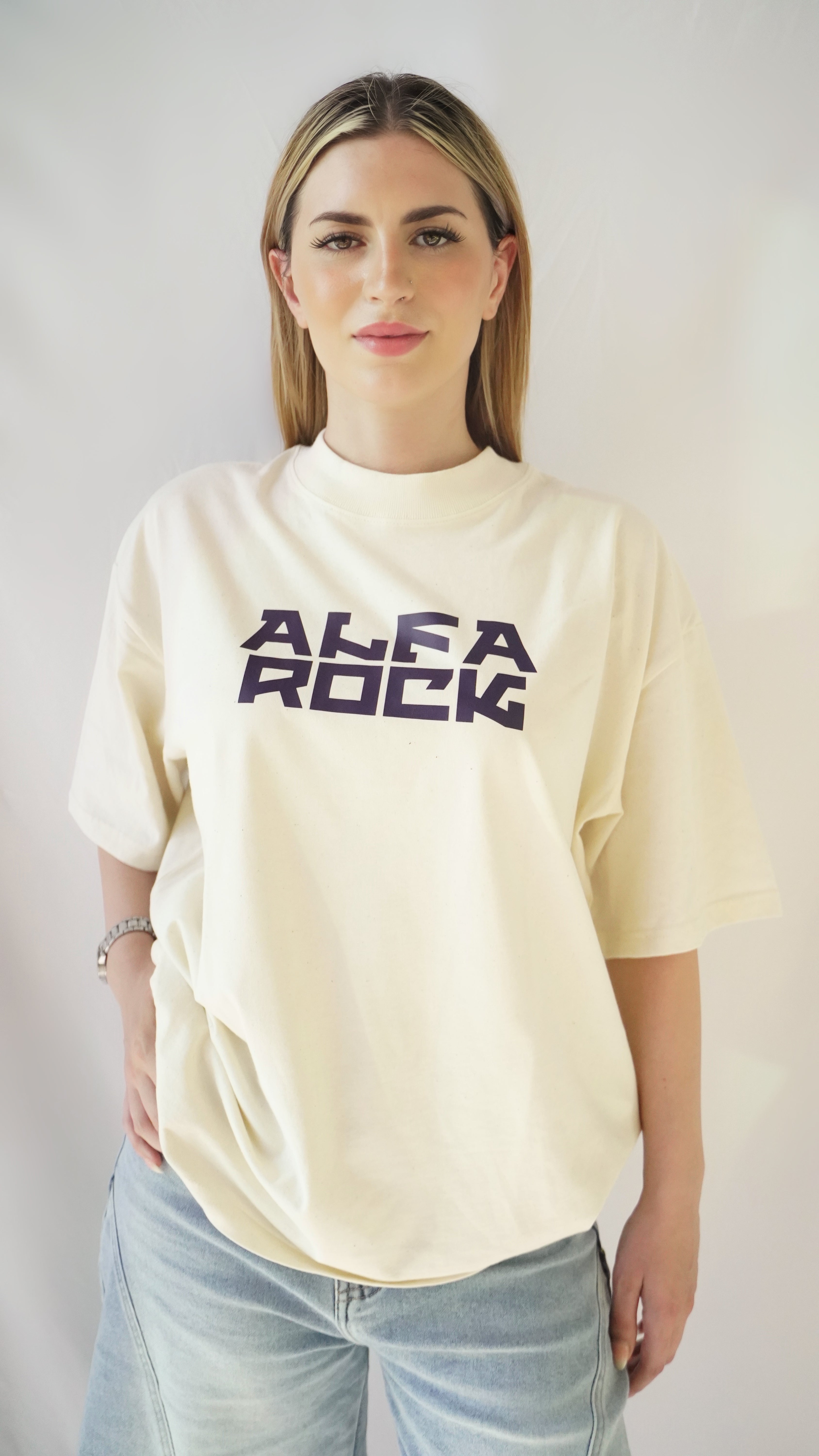 Around The World Oversized Tee in Butter