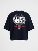 Around The World Oversized Tee in Navy