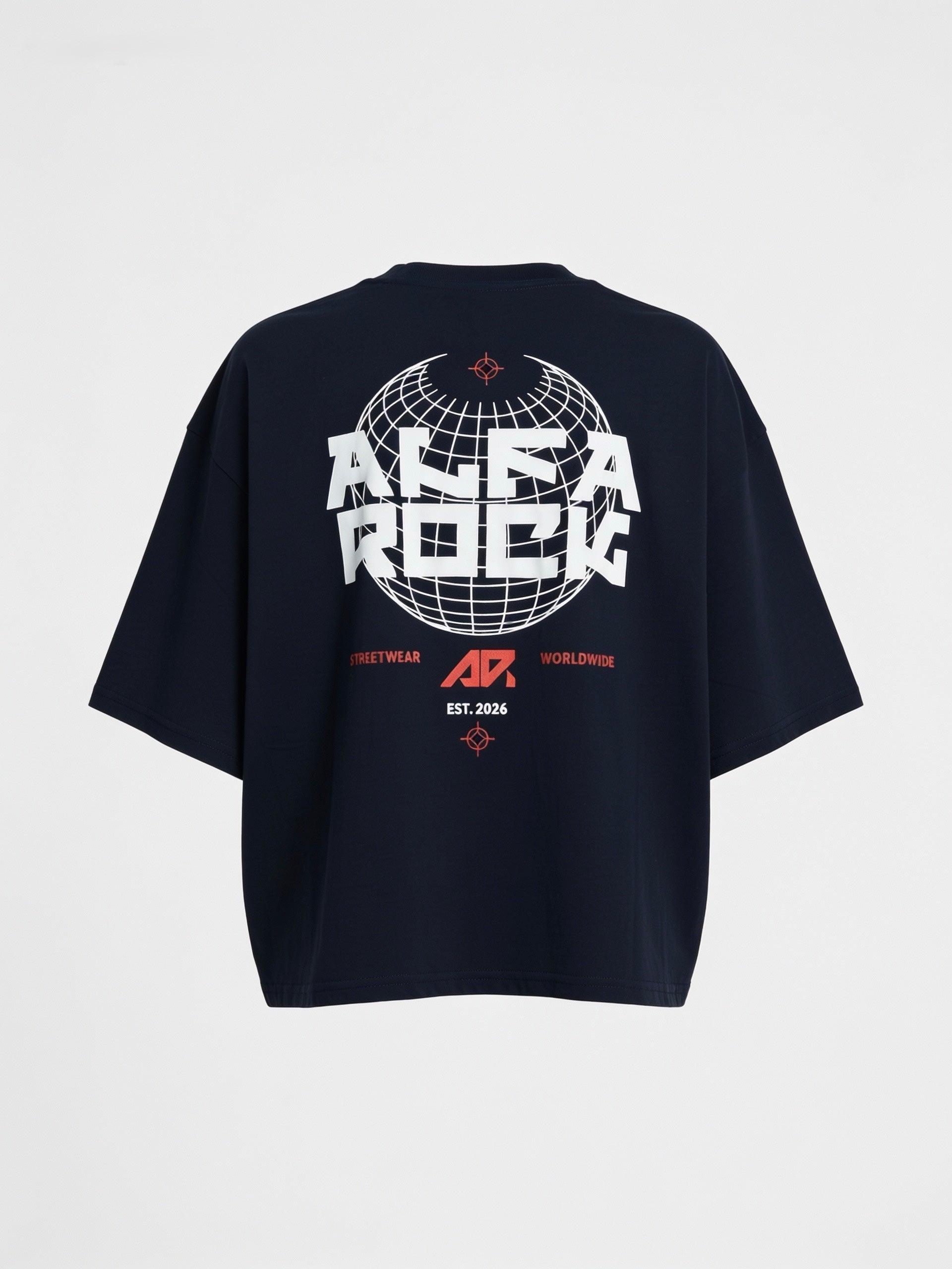Around The World Oversized Tee in Navy