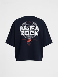 Around The World Oversized Tee in Navy