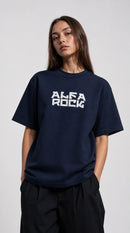 Around The World Oversized Tee in Navy
