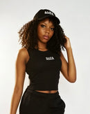 Ribbed Classic Crop Tank Top in Black