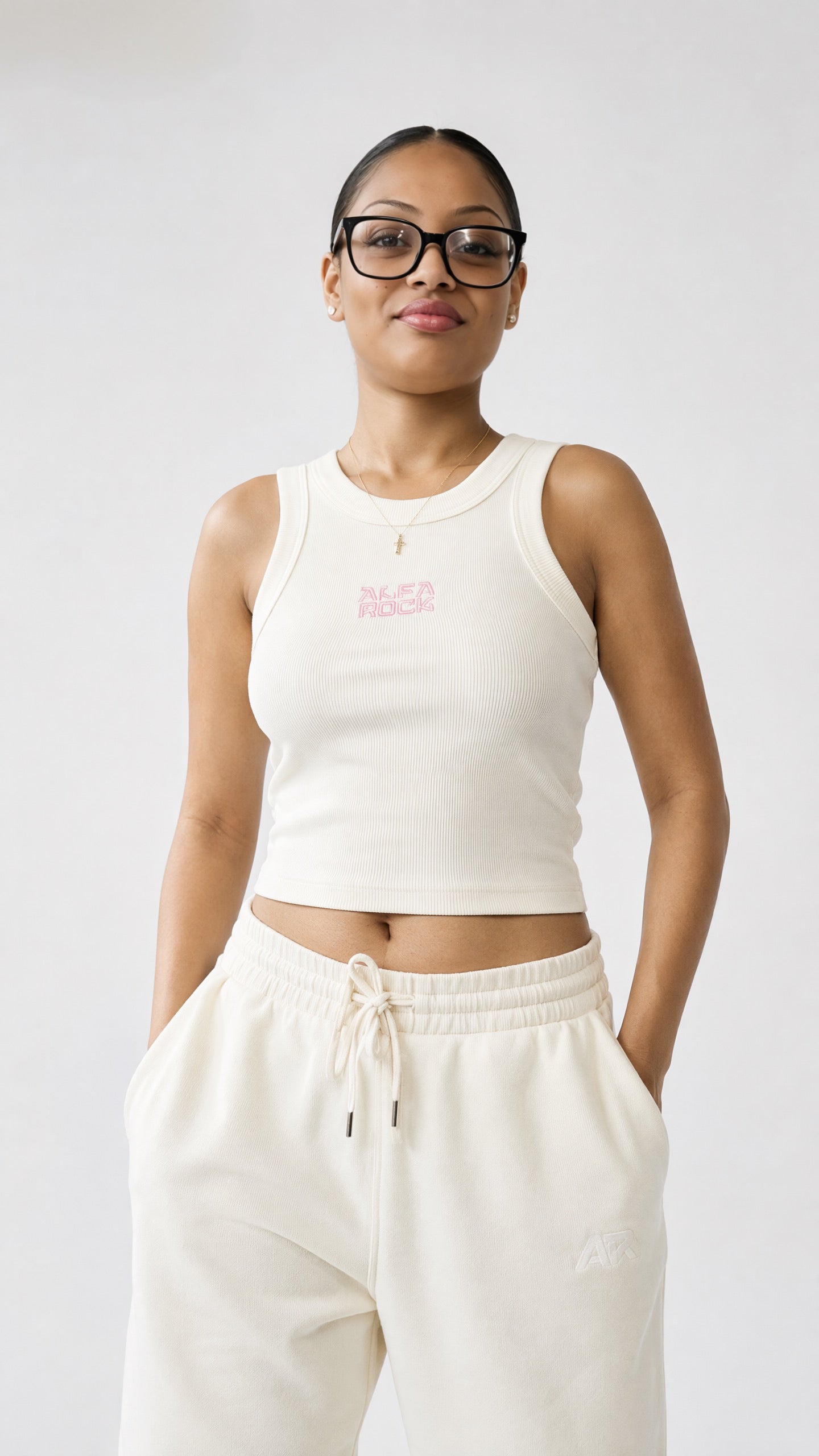Ribbed Classic Tank Top in Cream