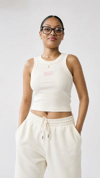 Ribbed Classic Tank Top in Cream