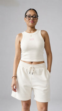 Ribbed Classic Tank Top in Cream