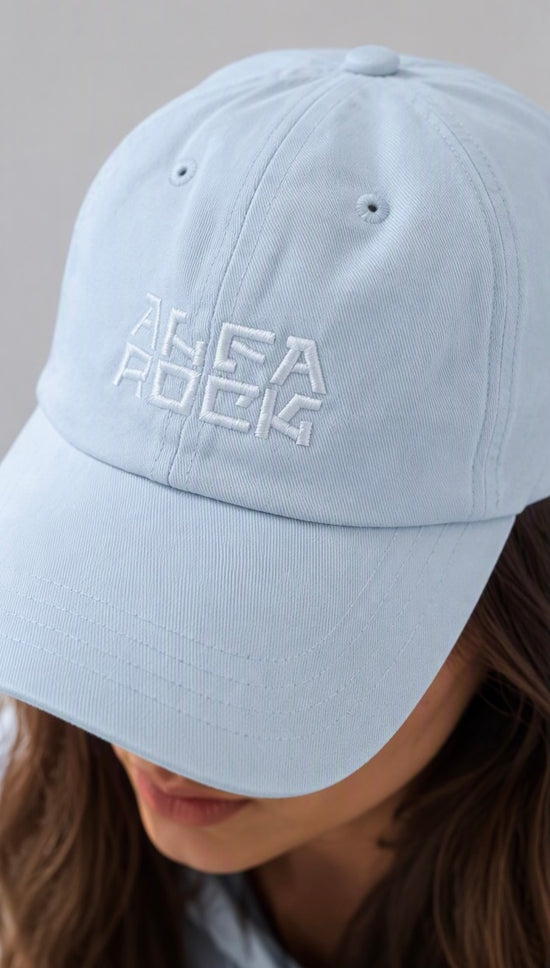Embroidered Ice Blue Baseball Cap