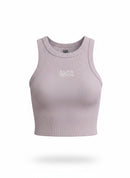 Ribbed Classic Crop Tank Top in Orchid