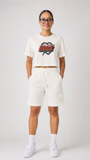 Heartstopper Crop Tee in Cream