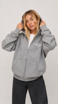 Stargazer Zip-Up Hoodie in Grey