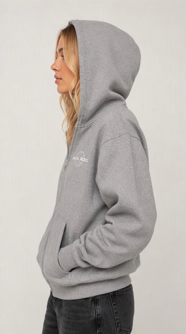 Stargazer Zip-Up Hoodie in Grey