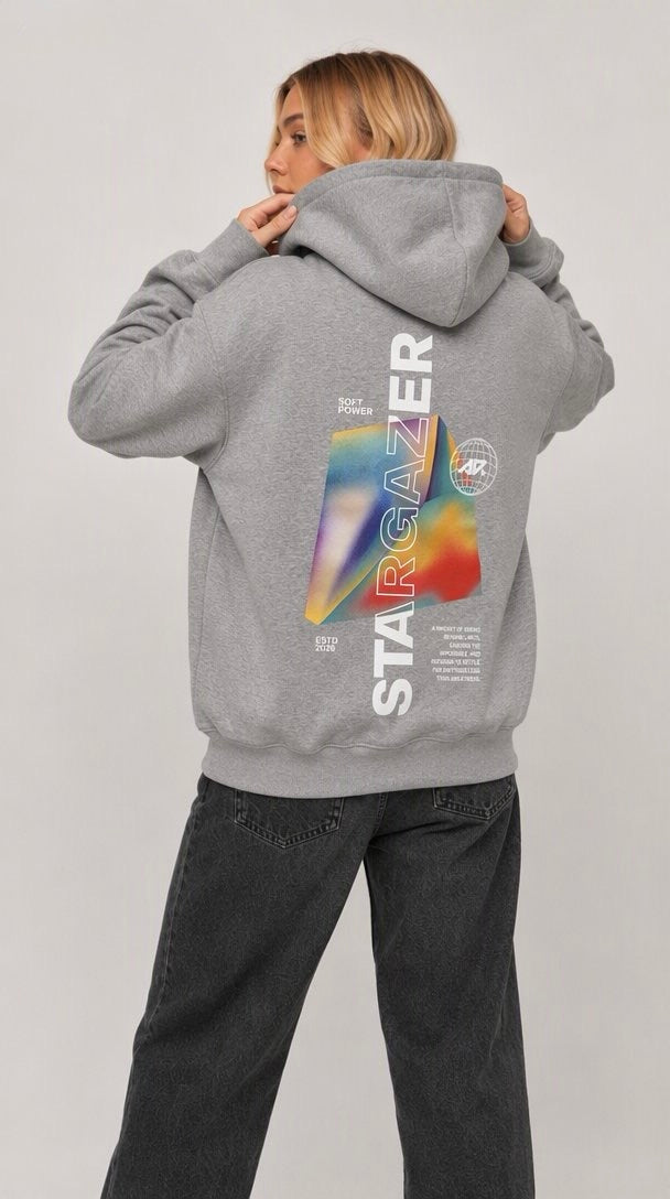Stargazer Zip-Up Hoodie in Grey