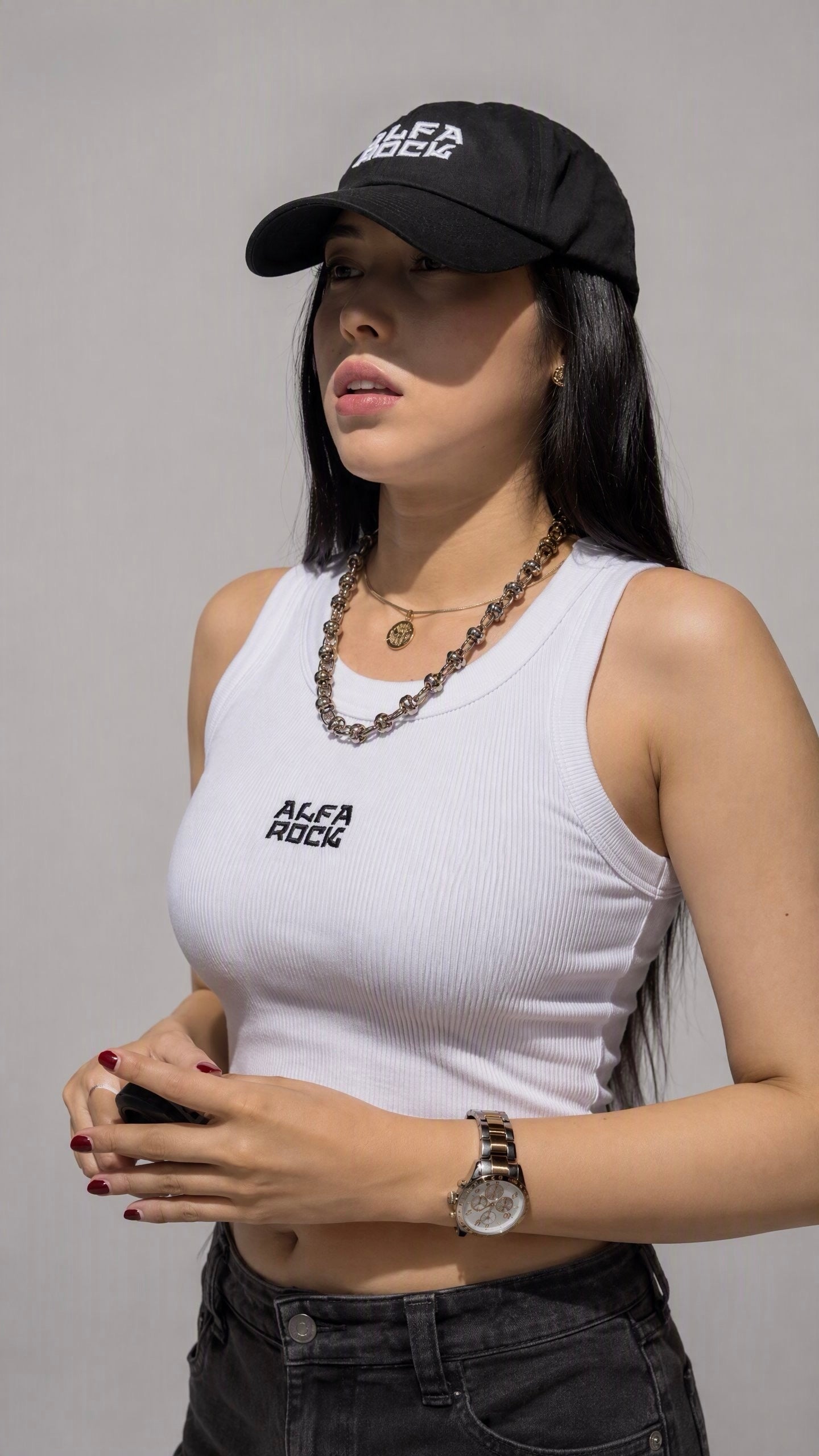 Ribbed Classic Tank Top in White