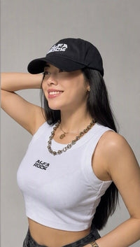 Ribbed Classic Tank Top in White
