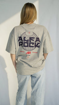 Around The World Oversized Tee in Grey