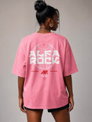 Around The World Oversized Tee in Pink