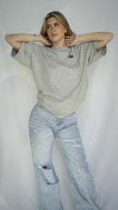 Around The World Oversized Tee in Grey
