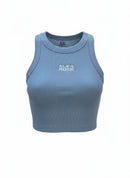 Ribbed Classic Crop Tank Top in Powder