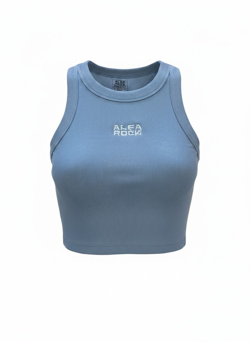 Ribbed Classic Crop Tank Top in Powder