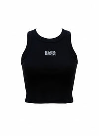 Ribbed Classic Crop Tank Top in Black