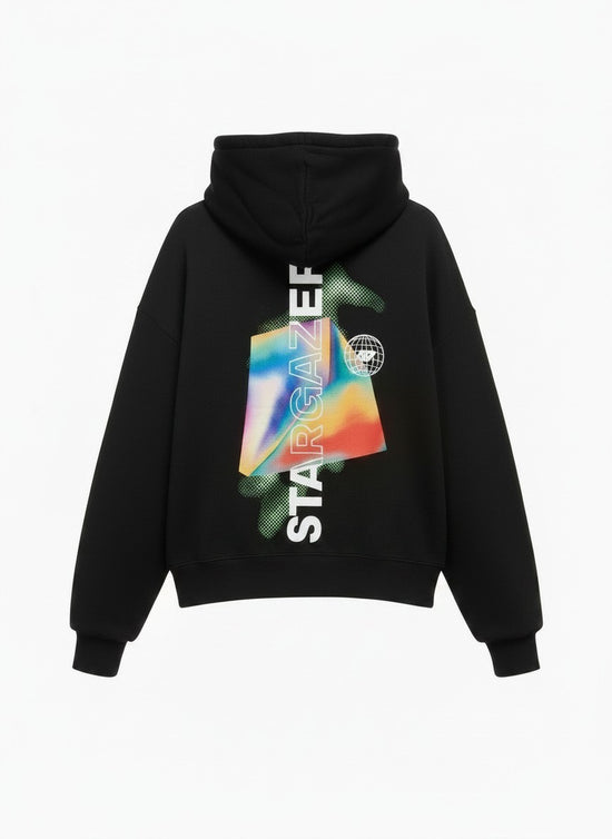 Stargazer Zip-Up Hoodie in Black