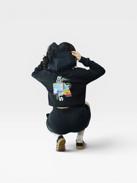 Stargazer Zip-Up Hoodie in Black