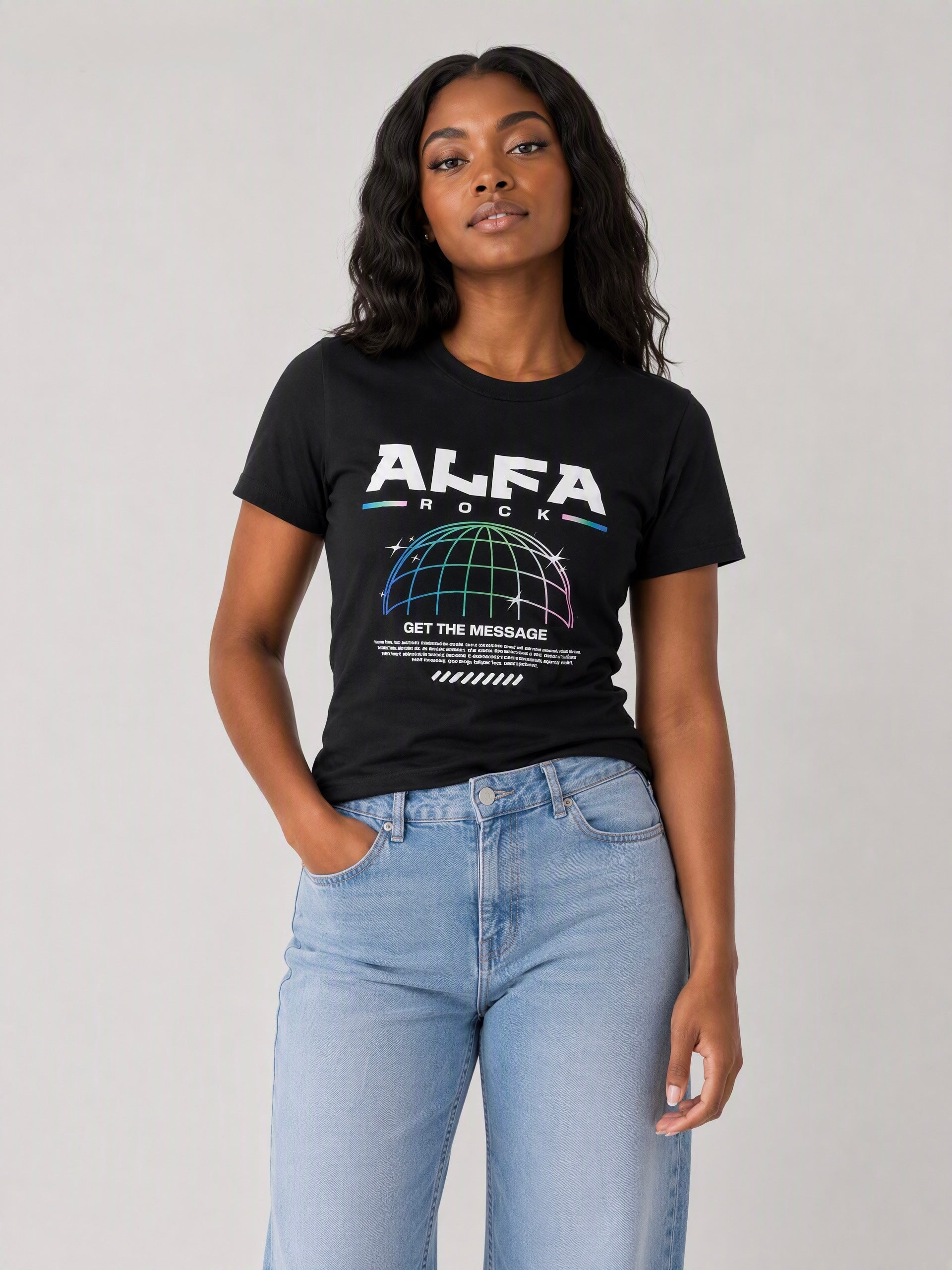 Get The Message Tee in Black