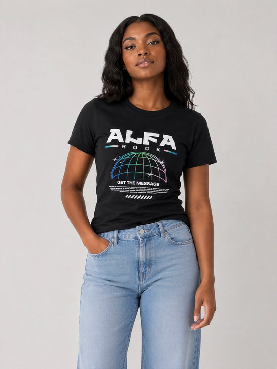 Get The Message Tee in Black