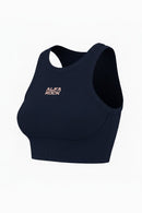 Ribbed Classic Crop Tank Top in Navy