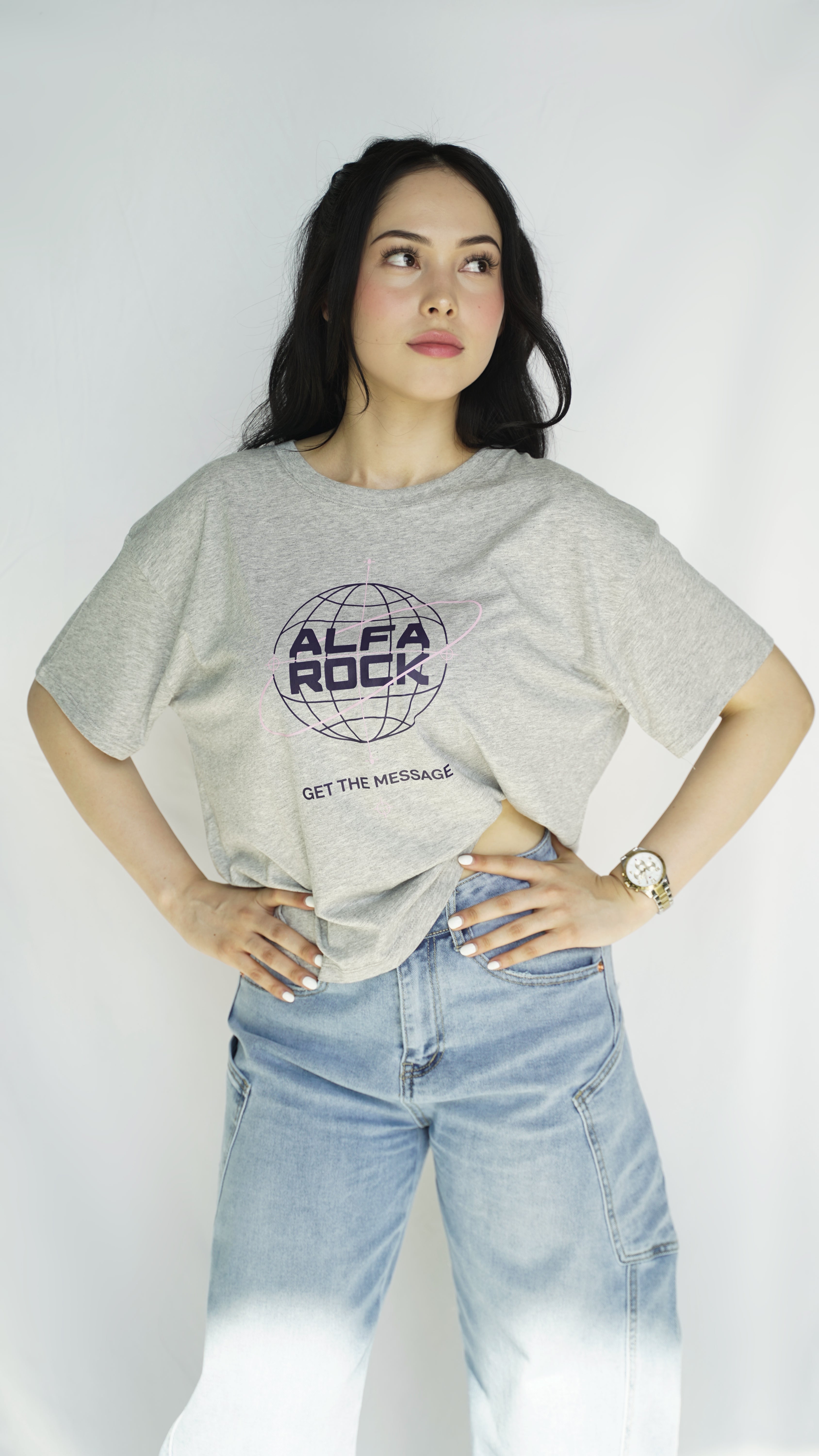 Get The Message Tee in Grey