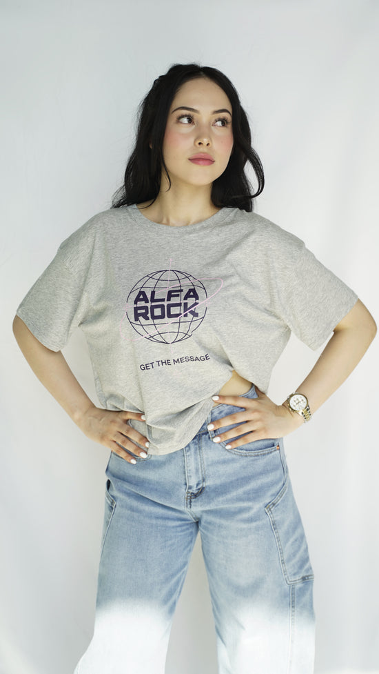 Get The Message Tee in Grey