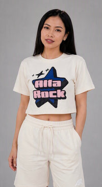 Stargirl Cropped Tee in Cream