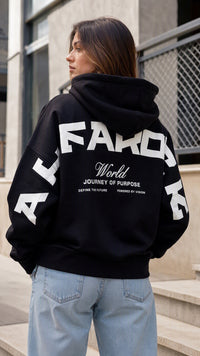 Journey of Purpose No Zip Hoodie in Black